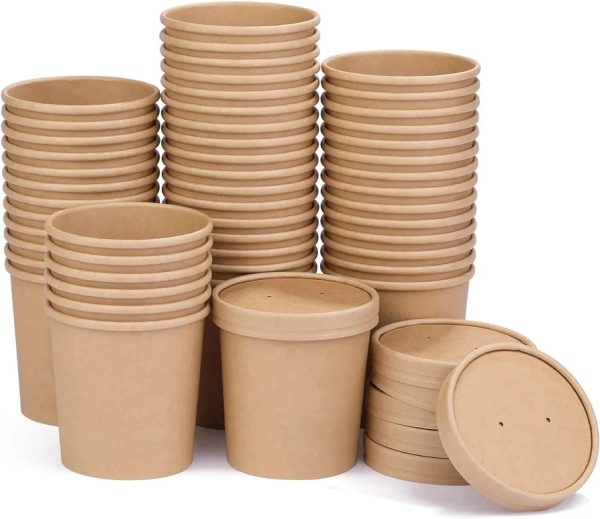 Kraft paper take away Soup Cup For Sale