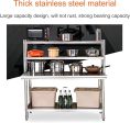 Stainless steel Kitchen Working Table with Double Overshelf Cheap