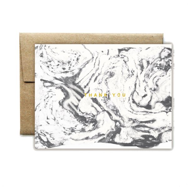 Foil carrara white thank you set Online Sale