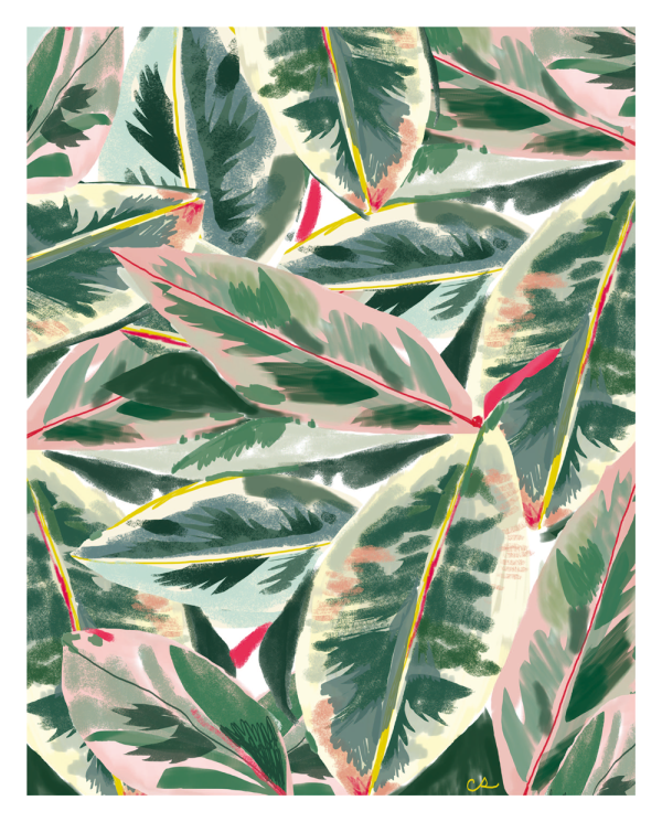 Green leaf art print Supply