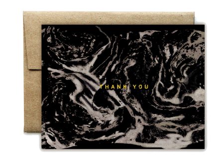 Foil carrara black thank you set For Discount