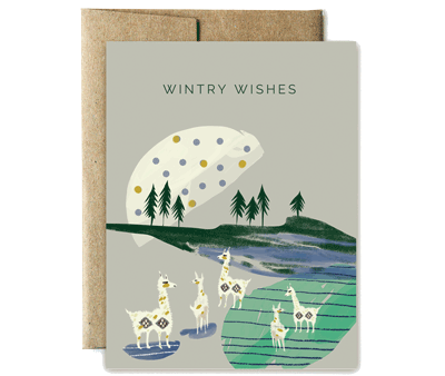 LLama wintry wishes card Discount