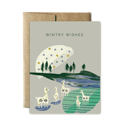 LLama wintry wishes card Discount