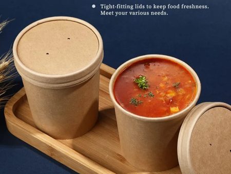 Kraft paper take away Soup Cup For Sale