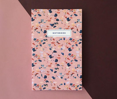 Pink terrazzo notebook For Cheap