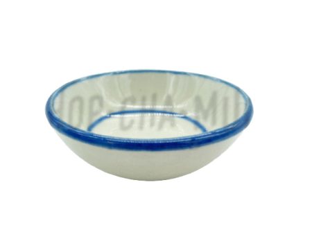 Thai dessert blue rim bowl 7x2.5 on Sale