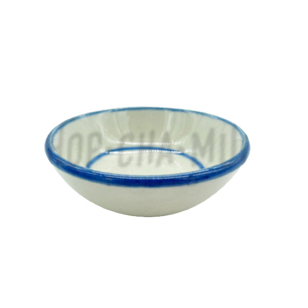 Thai dessert blue rim bowl 7x2.5 on Sale