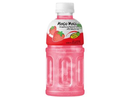 Mogu Mogu Erdbeergetränk mit Nata de Coco 320 ml For Cheap