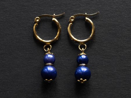 Regal Pearl Hoops - Violet Blue Fashion