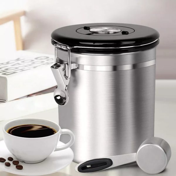 Stainless Steel Coffee Bean Storage Silver For Cheap