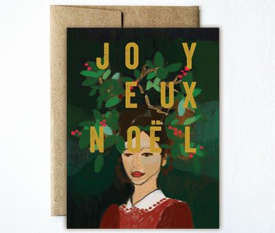 Foil Joyeux Noel Wreath Girl For Cheap