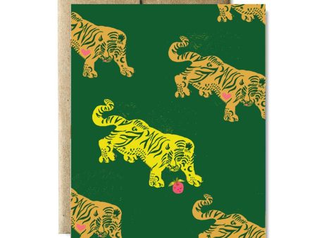 Green tiger pattern card For Discount