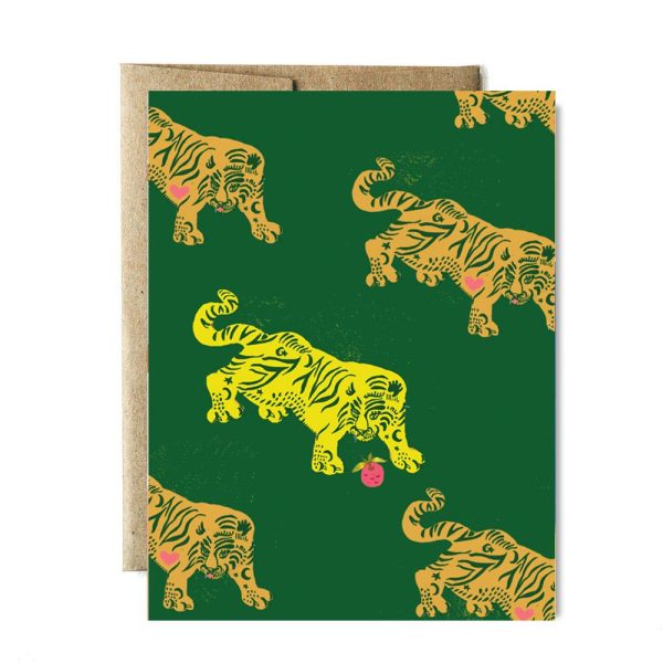 Green tiger pattern card For Discount