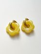 Donut Hoops with Flower Charm - Yellow Online