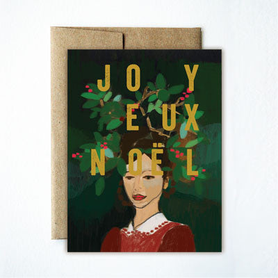 Foil Joyeux Noel Wreath Girl Set Supply