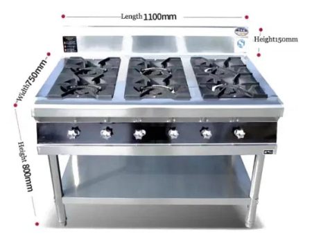 Industrial 6 stoves gas burner Online