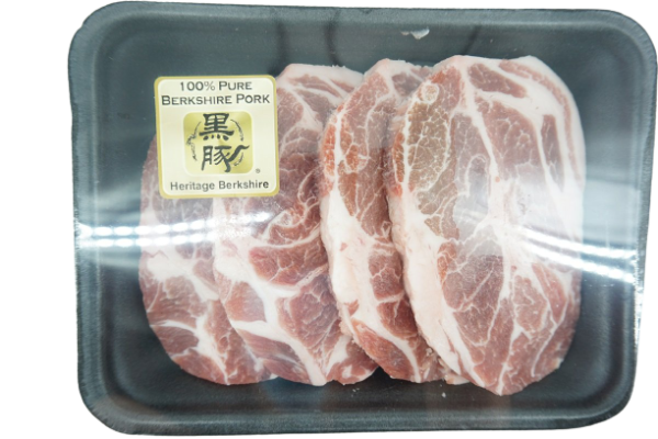 冷凍黑豚梅花肉排 - 冷冻黑豚梅花肉排 - BERKSHIRE PORK COLLAR BUTT STEAK FROZEN 1.0-1.2lb pk Cheap