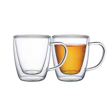 2Pcs double-walled glass cup set with handles -  Tramontina For Discount