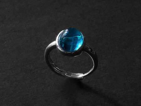 Silver Ring with Aqua Pendant Discount