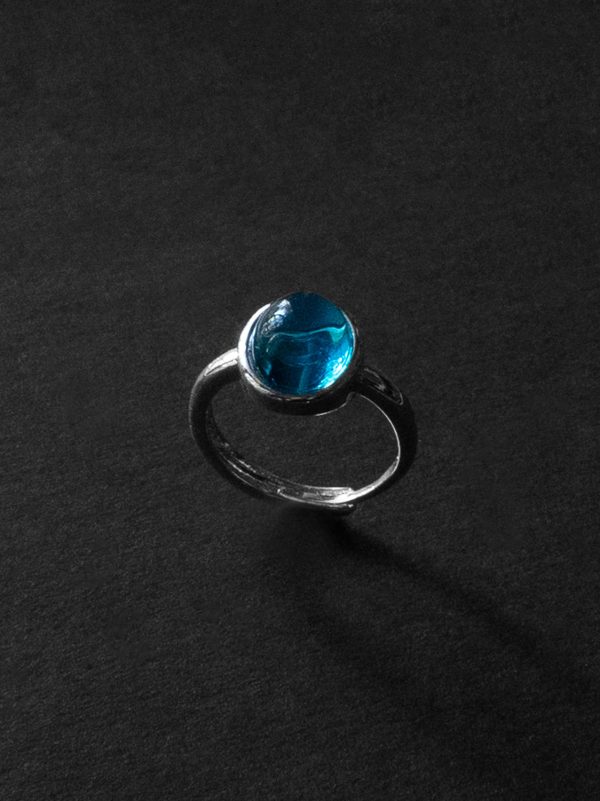 Silver Ring with Aqua Pendant Discount