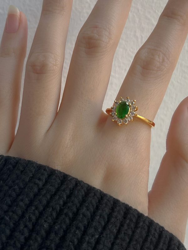 Jade Green Gemstone Ring Discount