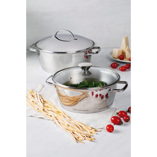 22 cm Casserole 3.30 lts + Lid - Stainless steel - Tramontina Online Sale