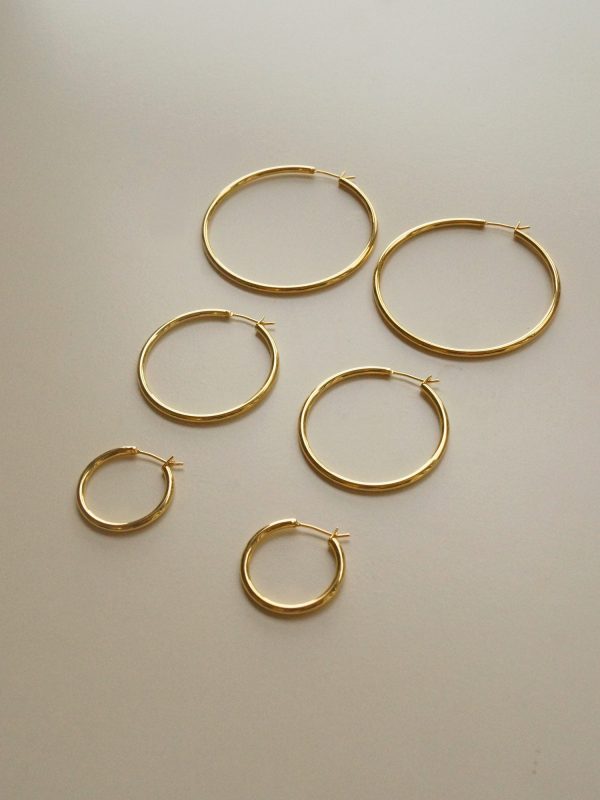 Essential Thin Hoops - Large *18K Gold-plated S925 Discount