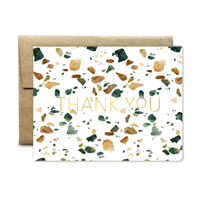 Foil emerald terazzo thank you set Hot on Sale