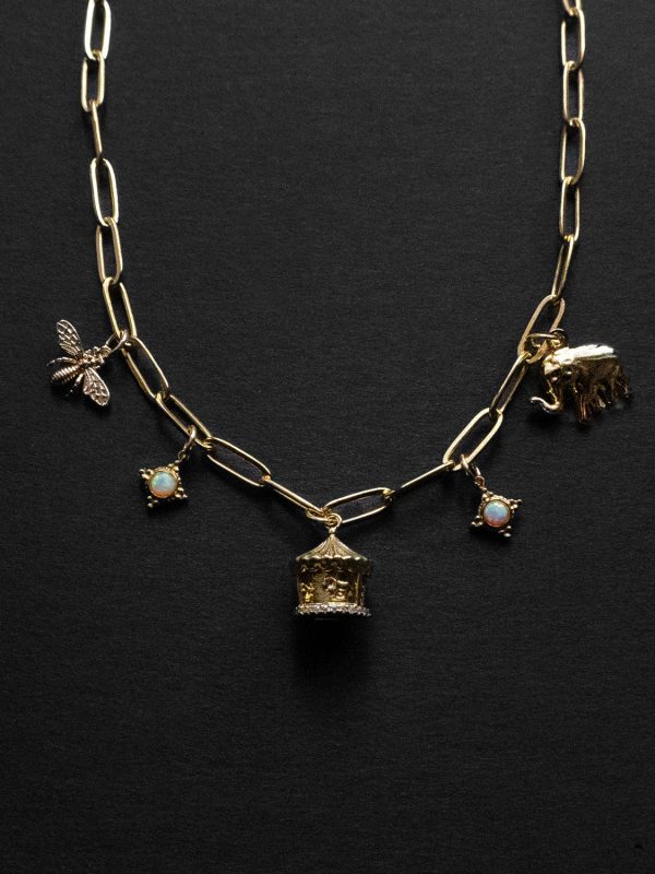 Carnival Charm Necklace - Carousel, Elephant, Bee on Sale