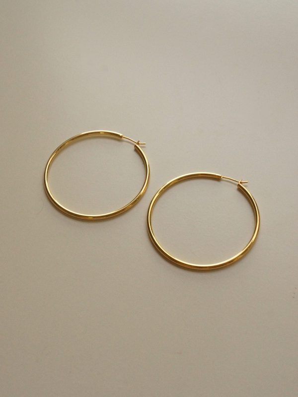 Essential Thin Hoops - Large *18K Gold-plated S925 Discount