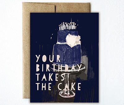 Blue cake birthday card Hot on Sale