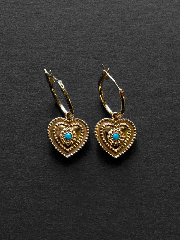 Heart of Stone Hoops - Blue For Sale