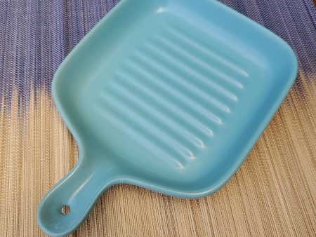 Serving baking Tray with handle - Blue For Cheap