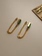 Titanium Steel Chain Earrings - Emerald Green *18K Gold-plated Supply