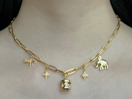 Carnival Charm Necklace - Carousel, Elephant, Bee on Sale