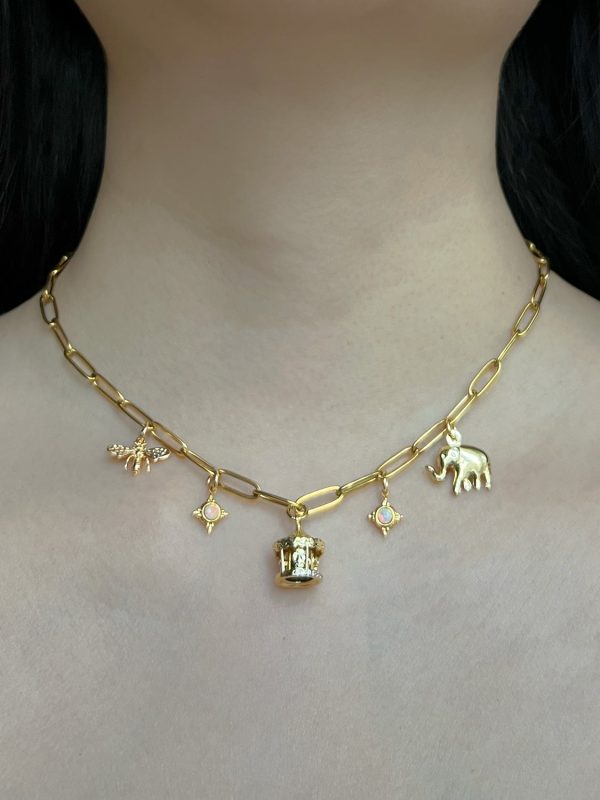 Carnival Charm Necklace - Carousel, Elephant, Bee on Sale