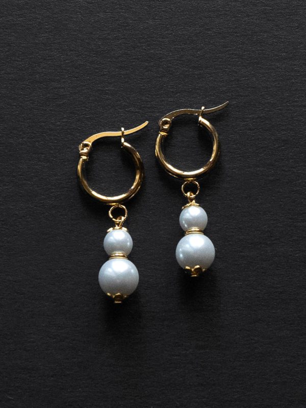 Regal Pearl Hoops - Pearl White Online