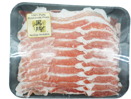 冷凍黑豚五花肉片 - 冷冻黑豚五花肉片 - BERKSHIRE PORK BELLY SLICED FROZEN 1-1.2LB PK Sale