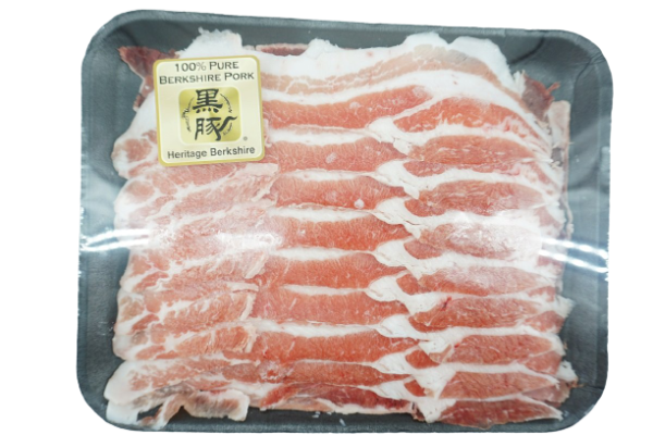 冷凍黑豚五花肉片 - 冷冻黑豚五花肉片 - BERKSHIRE PORK BELLY SLICED FROZEN 1-1.2LB PK Sale