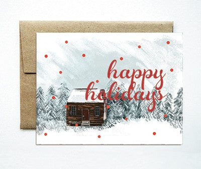 Foil Happy Holidays Winter Cabin Discount